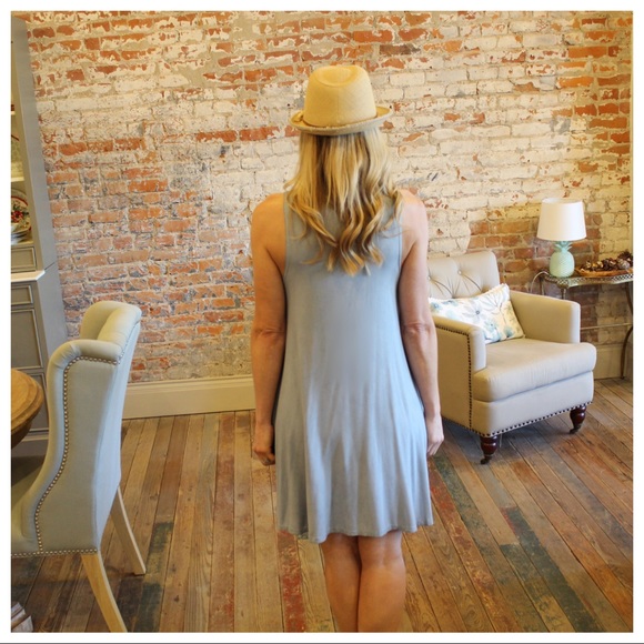 ✨LAST✨Blue vintage wash lace up dress with pockets - Picture 3 of 3